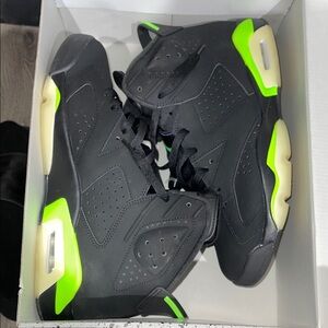 Jordan Black and Neon Green Sneakers